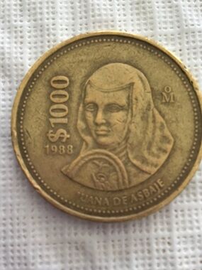 Gold-Tone Mexico Estados UNIDO 1000 Pesos year 1988